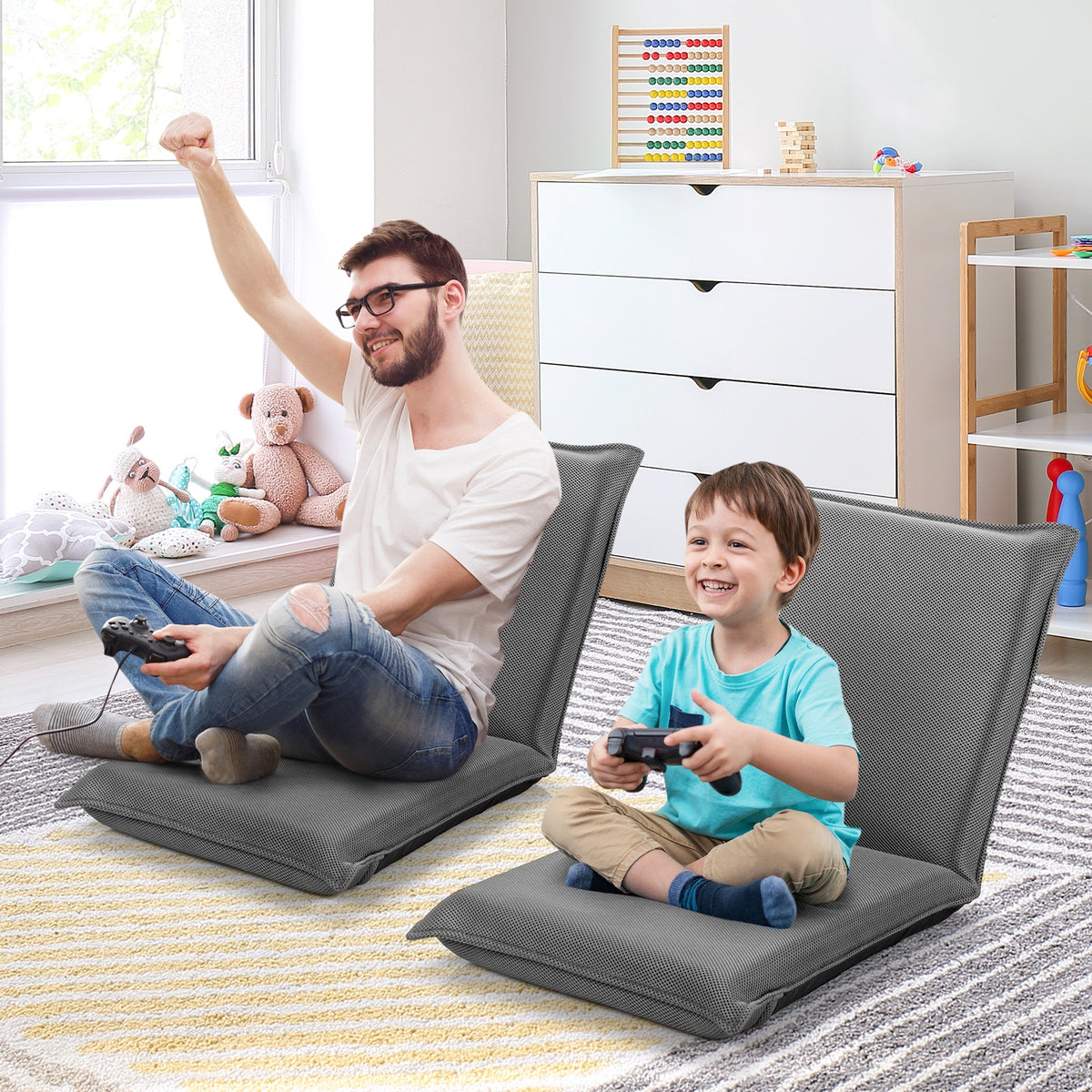 Adjustable Floor Chair with 6 Reclining Positions