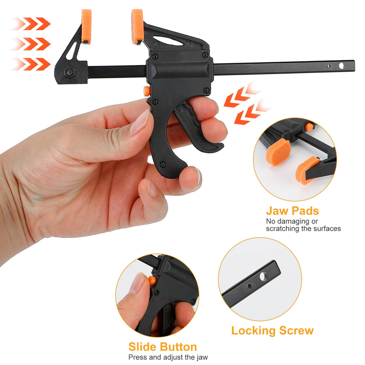 F Clamp Grip Set with Quick Release Ratchet (2-Pack)