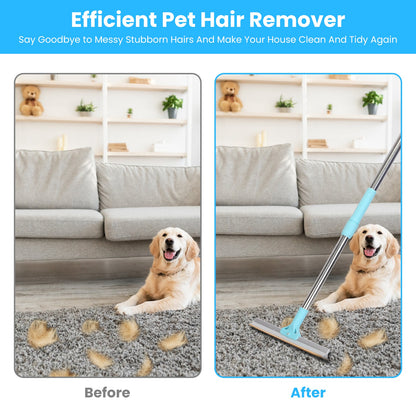 Pet Hair Removal Rake with 54" Adjustable Telescopic Handle