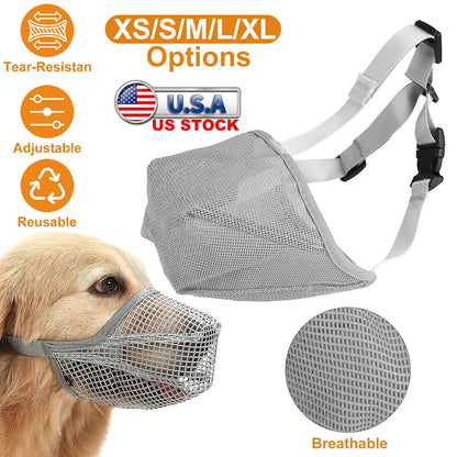 Soft Mesh Dog Muzzle with Adjustable Straps