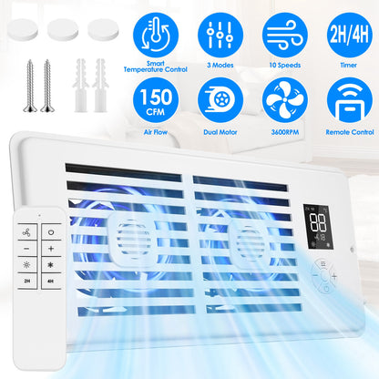 Register Booster Fan 4x10 with Smart Temperature Control