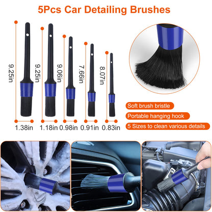Car Detailing Brush Kit - 26 Piece Complete Cleaning Set