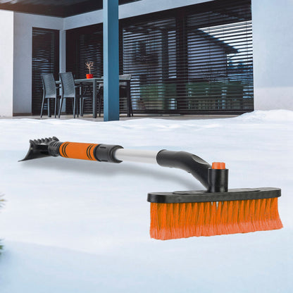 Extendable Snow Brush and Ice Scraper with Pivoting Head