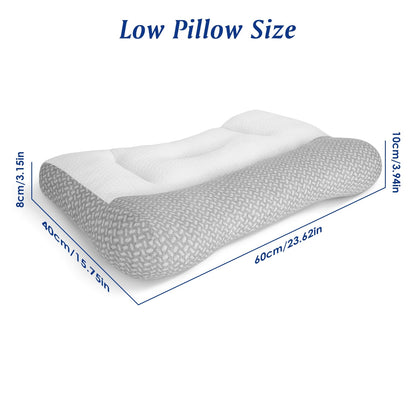 Ergonomic Bed Pillow with Dual Height Design & Breathable Mesh
