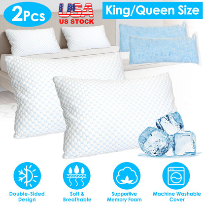 Adjustable Shredded Memory Foam Pillow with Cooling Cover
