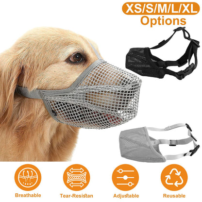Soft Mesh Dog Muzzle with Adjustable Straps