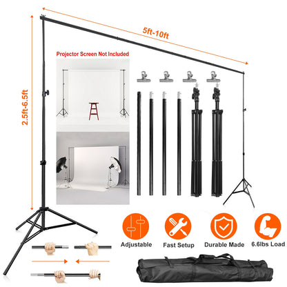Backdrop Stand 6.5x10ft Adjustable Photography Support System