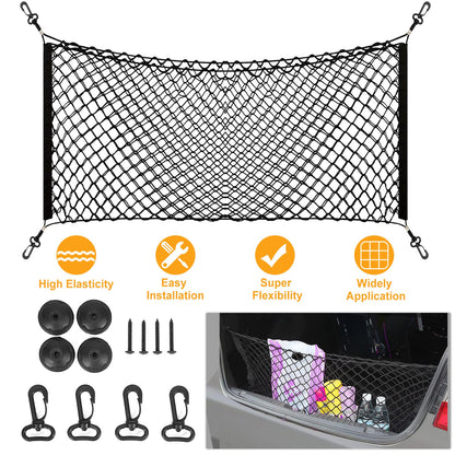 Trunk Cargo Net Organizer - Stretchable Elastic Storage