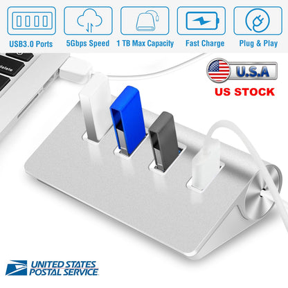 4-Port USB 3.0 Hub with 5Gbps Data Transfer Speed