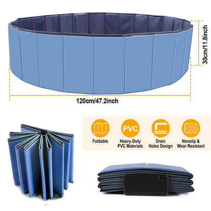 Foldable Pet Swimming Pool - 4ft PVC Dog Bath Tub