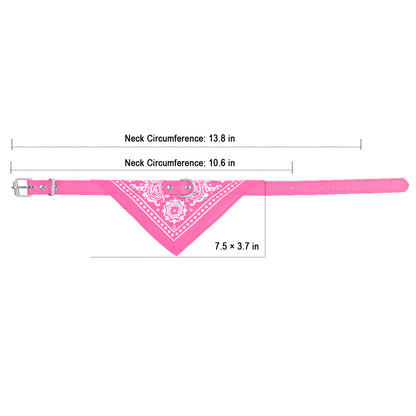 Dog Bandana Collar with Adjustable Leather Strap