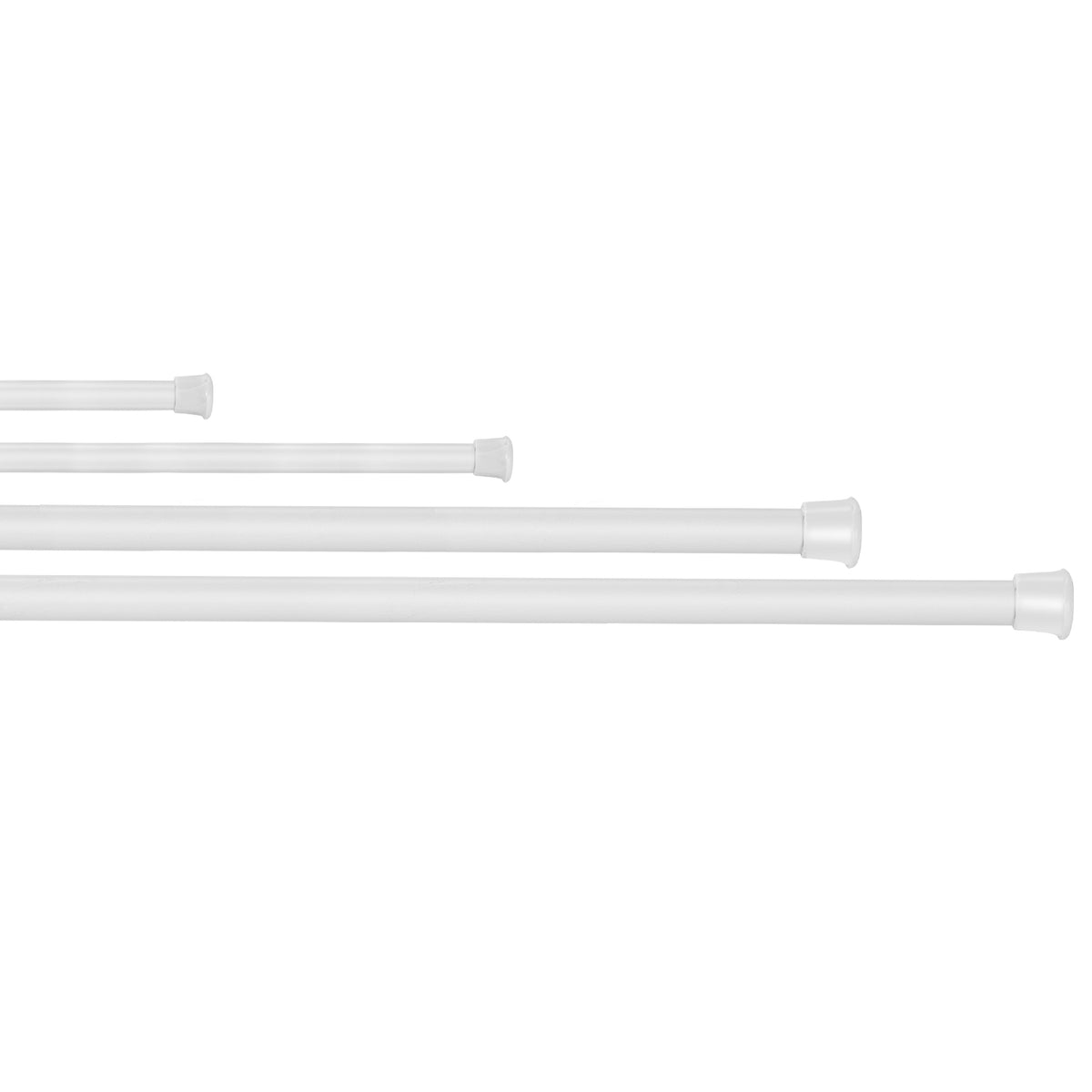 Tension Curtain Rod Adjustable Spring-Loaded Steel Pole
