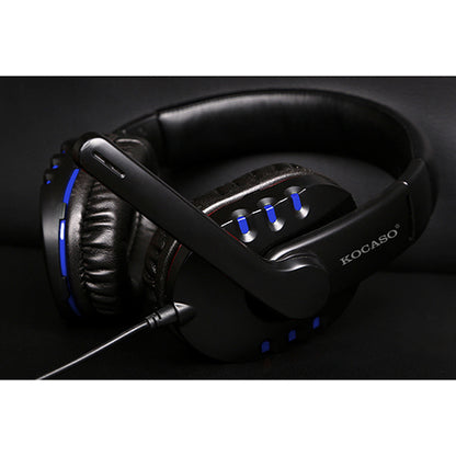 Dynamic Stereo Headphones with Adjustable Mic - Blue