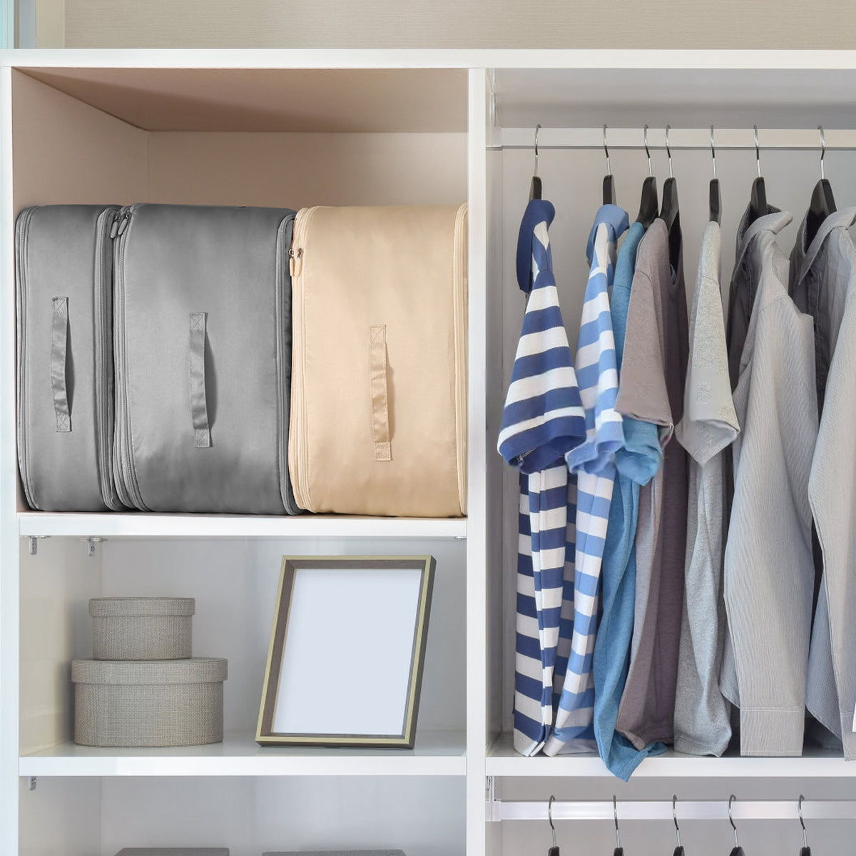 Foldable Storage Bag for Comforters and Bedding with Compression