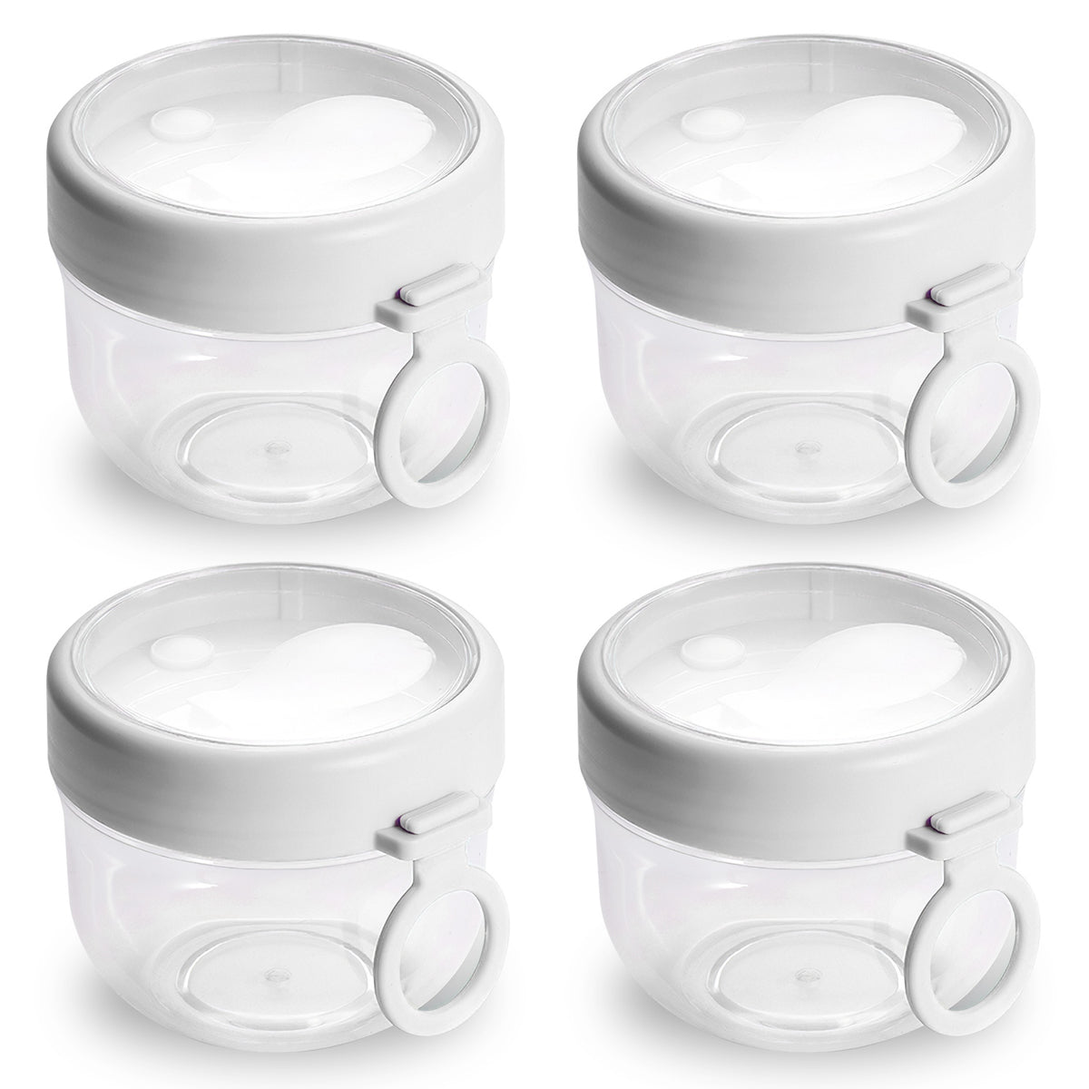 Overnight Oats Containers with Lids and Spoons, 20oz, 4-Pack