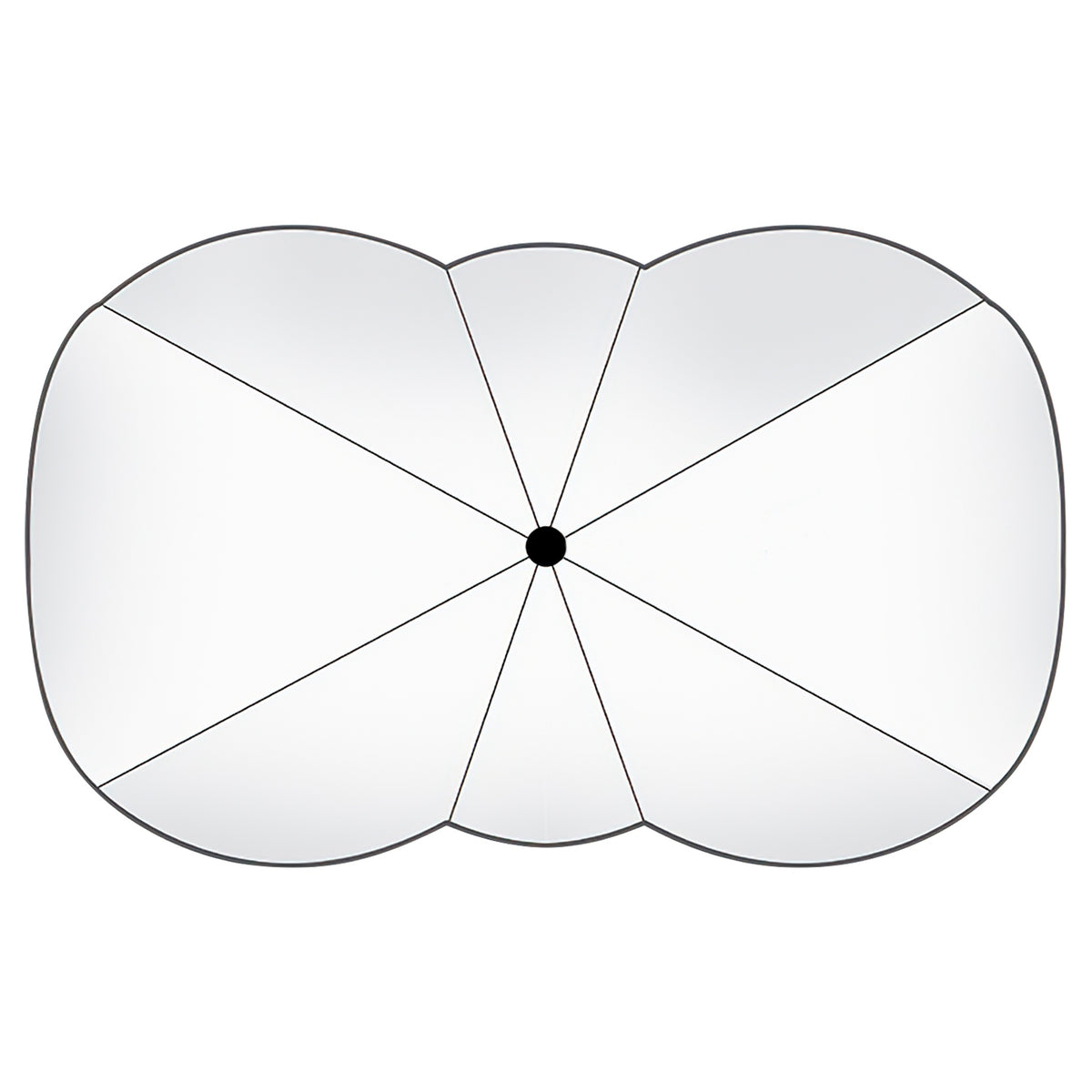 Foldable Car Windshield Sun Umbrella 57x33" UPF50+ Silver
