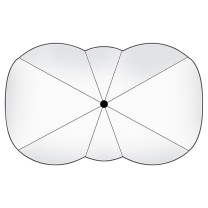 Foldable Car Windshield Sun Umbrella 57x33" UPF50+ Silver