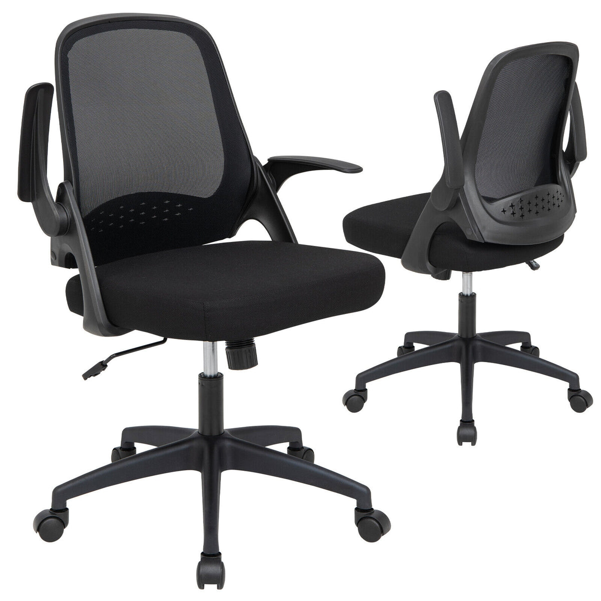 Mesh Office Chair with Flip-Up Armrests and Lumbar Support