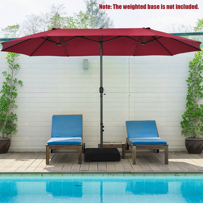 Double-Sided Patio Umbrella with Push Button Tilt Crank Handle