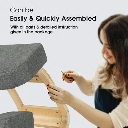 Ergonomic Kneeling Chair with Rocking Base - Gray