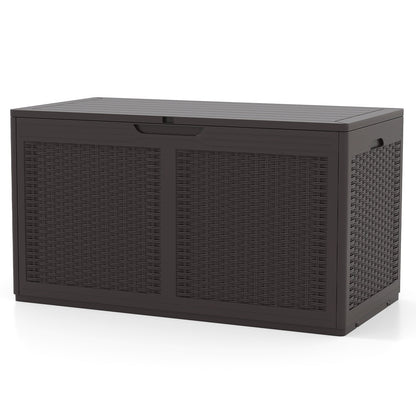 100 Gallon Resin Deck Box Outdoor Waterproof Storage Bench