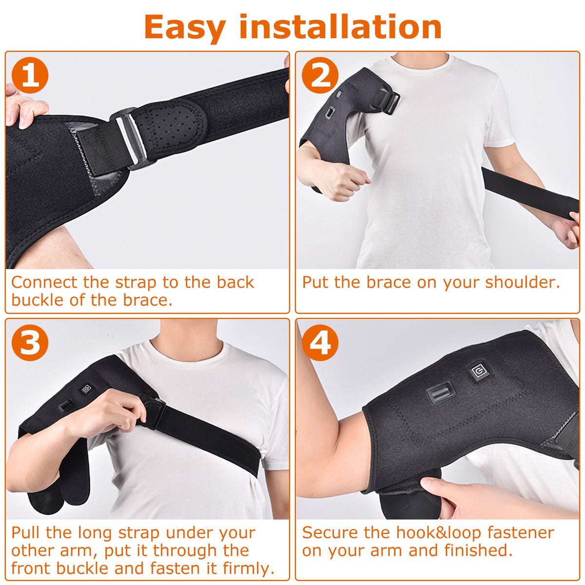 Heated Shoulder Brace Electric Heating Pad Therapy Shoulder Heating Wrap Compression Sleeve for Shoulder Pain Muscle Stiffness Bursitis Tendonitis