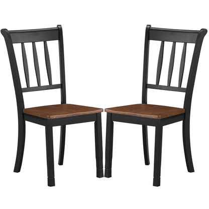 Spindle Back Wood Dining Chairs - Set of 2