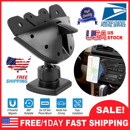 Magnetic CD Slot Car Phone Mount with 360° Rotation