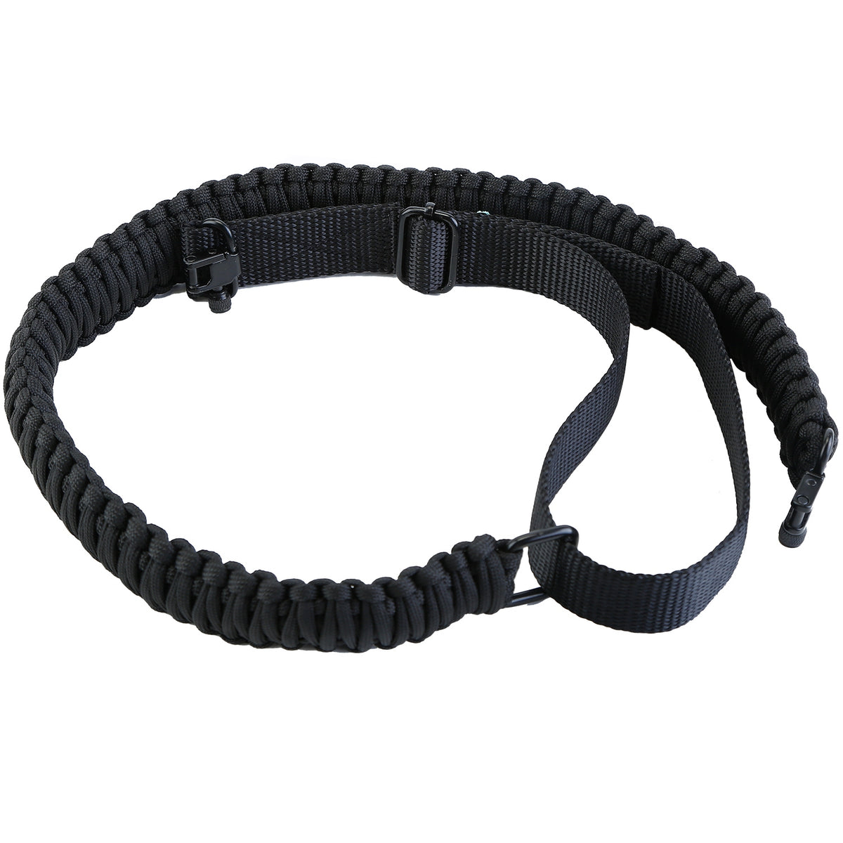 Adjustable Tactical Paracord Rifle Sling with Dual Swivels