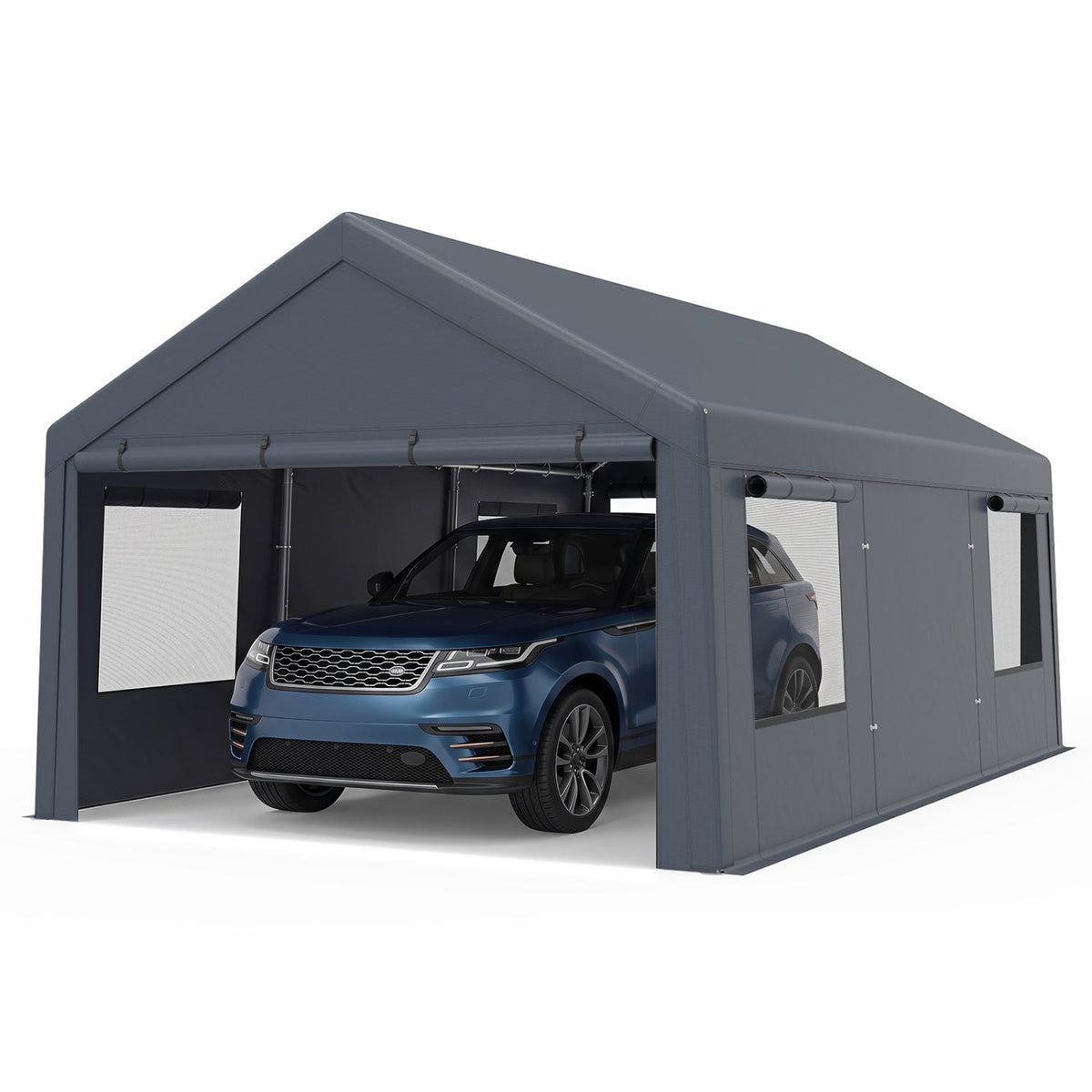 Portable Garage 10x20 FT with Dual Doors and Mesh Windows