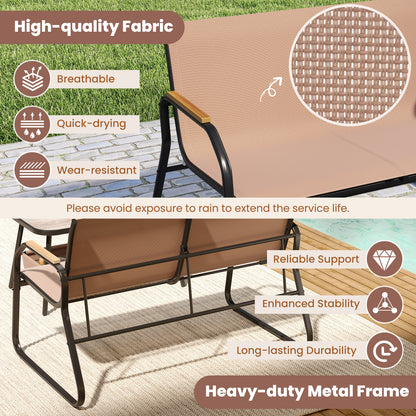 4-Piece Patio Conversation Set with Rocking Chairs & Loveseat