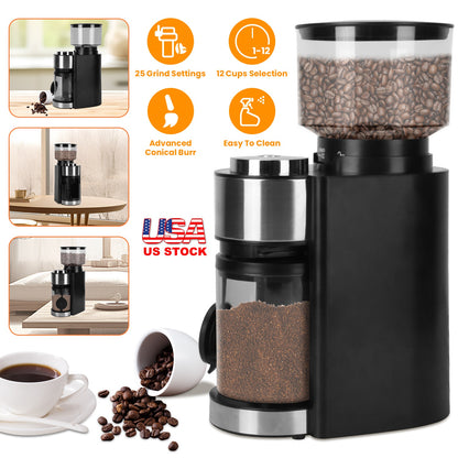 Electric Burr Coffee Grinder with 25 Grind Settings