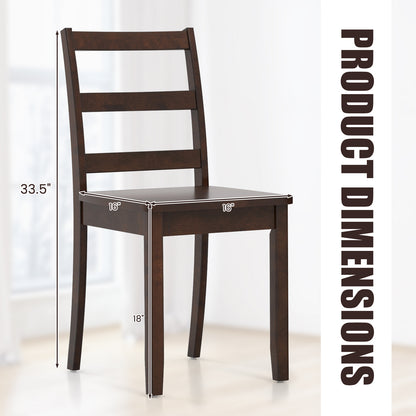 Wood Dining Chairs Set of 2 with Ladder Back
