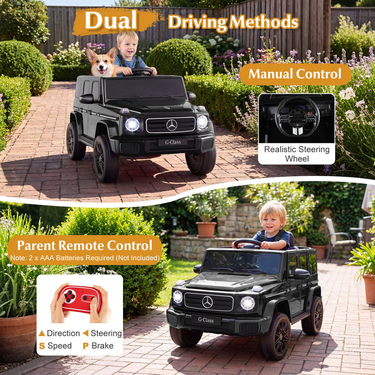 12V Kids Ride On Car Licensed Mercedes Benz EQG 580 for 3-8 Years
