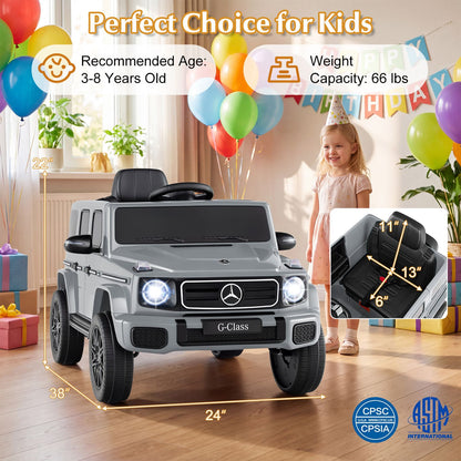 12V Kids Ride On Car Licensed Mercedes Benz EQG 580 for 3-8 Years