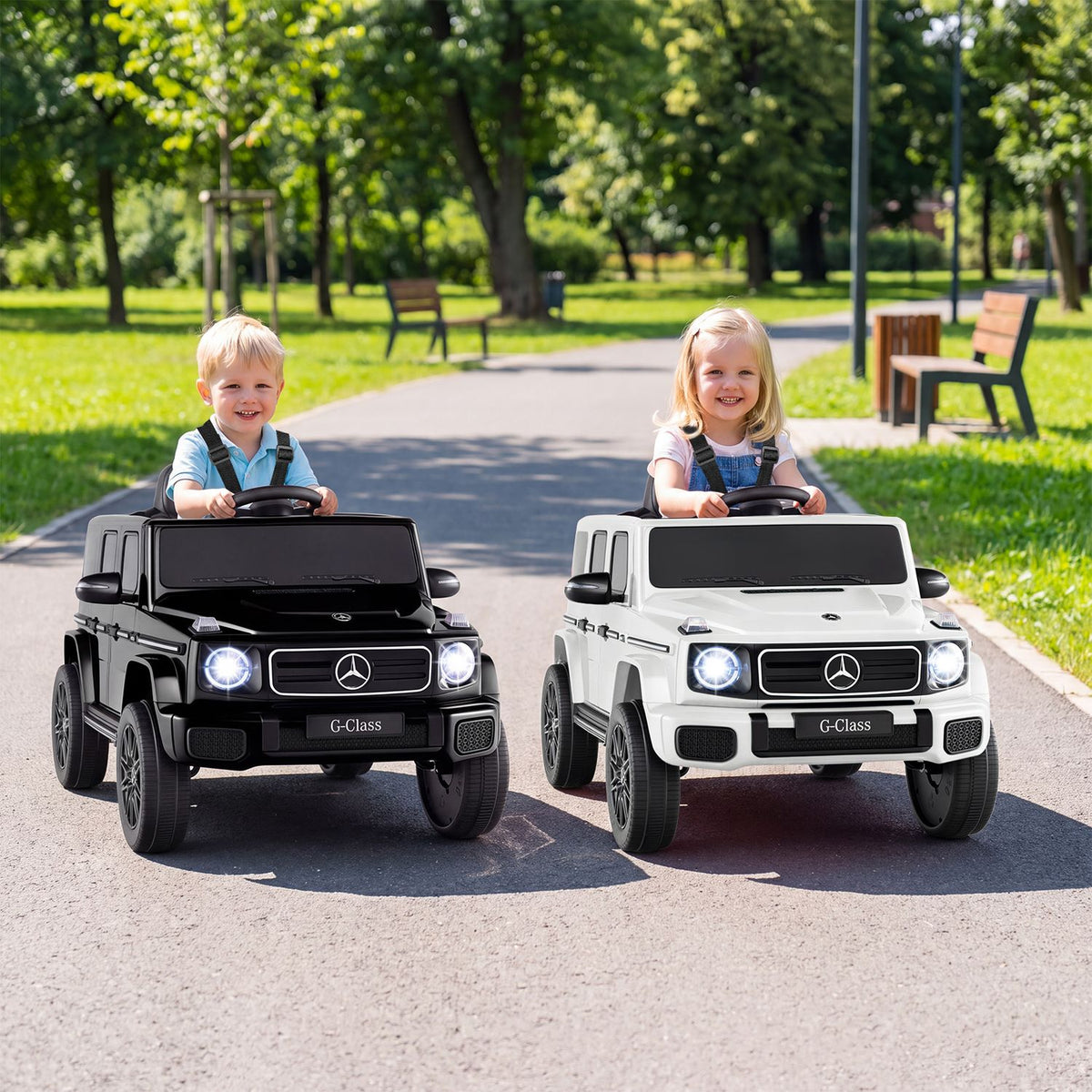 12V Kids Ride On Car Licensed Mercedes Benz EQG 580 for 3-8 Years
