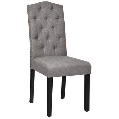 Tufted Upholstered Dining Chairs Set of 2 - Gray