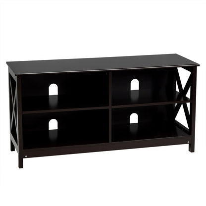 Wooden TV Stand Entertainment for TVs up to 55 Inch with X-Shaped Frame