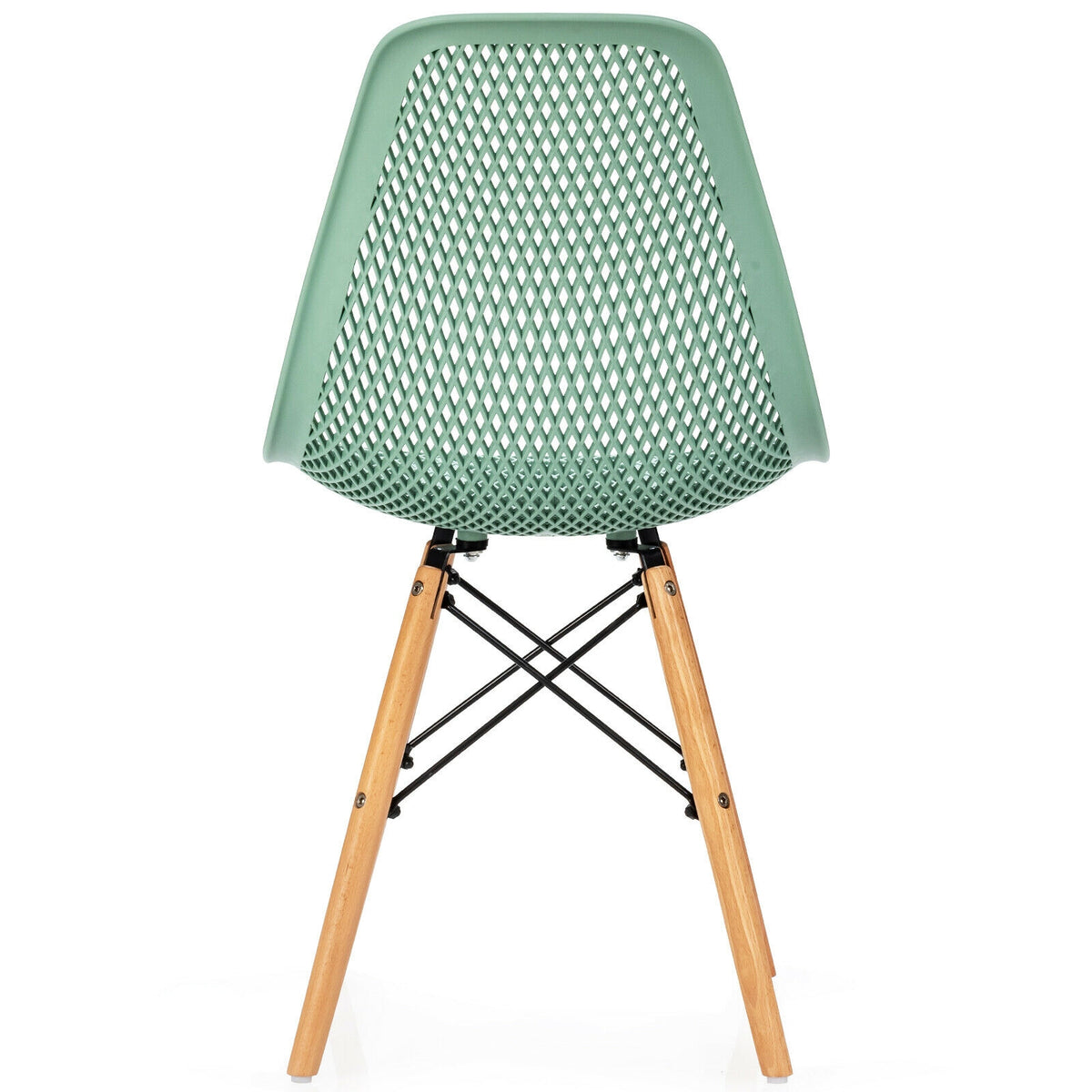 Modern Hollow Dining Chairs Set of 4 with Wood Legs