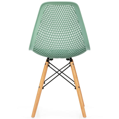 Modern Hollow Dining Chairs Set of 4 with Wood Legs