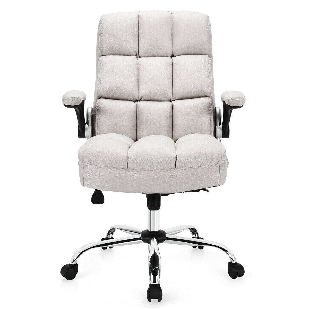 High Back Swivel Office Chair with Flip-Up Arms - 400 lbs