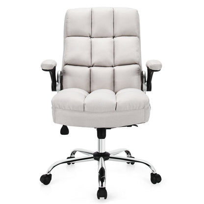 High Back Swivel Office Chair with Flip-Up Arms - 400 lbs