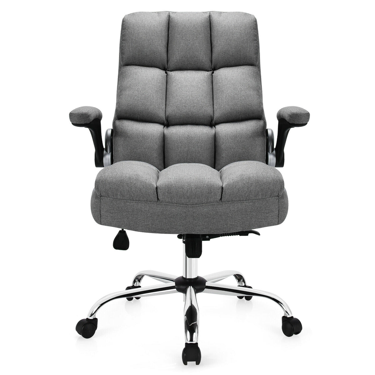 High Back Swivel Office Chair with Flip-Up Arms - 400 lbs