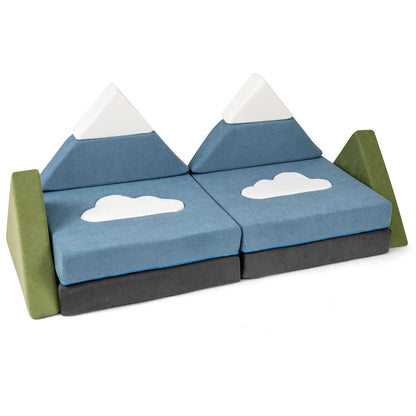 12-Piece Modular Kids Play Couch - Snow Mountain Theme
