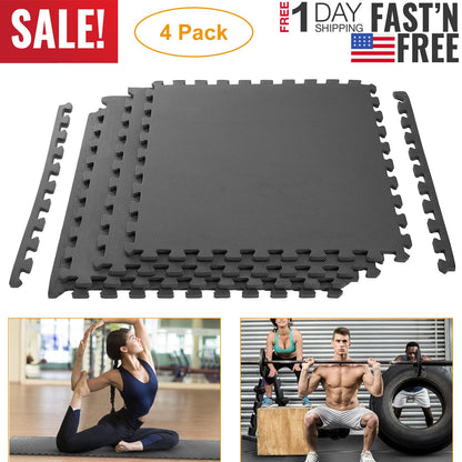 Interlocking Foam Floor Mats – 4-Pack EVA Puzzle Tiles