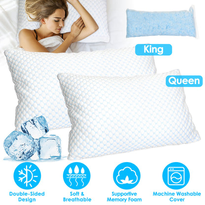 Adjustable Shredded Memory Foam Pillow with Cooling Cover