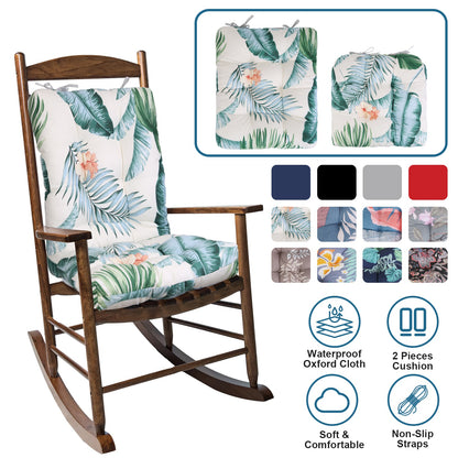 Rocking Chair Cushion Set with Non-Slip Ties - 2 Piece