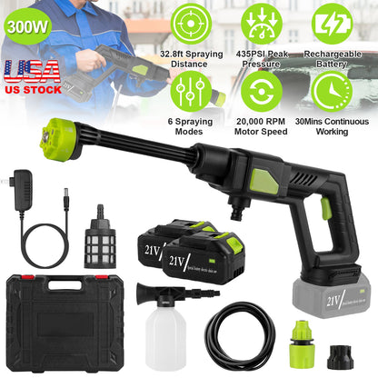 Cordless Pressure Washer 435PSI with 6-in-1 Nozzle