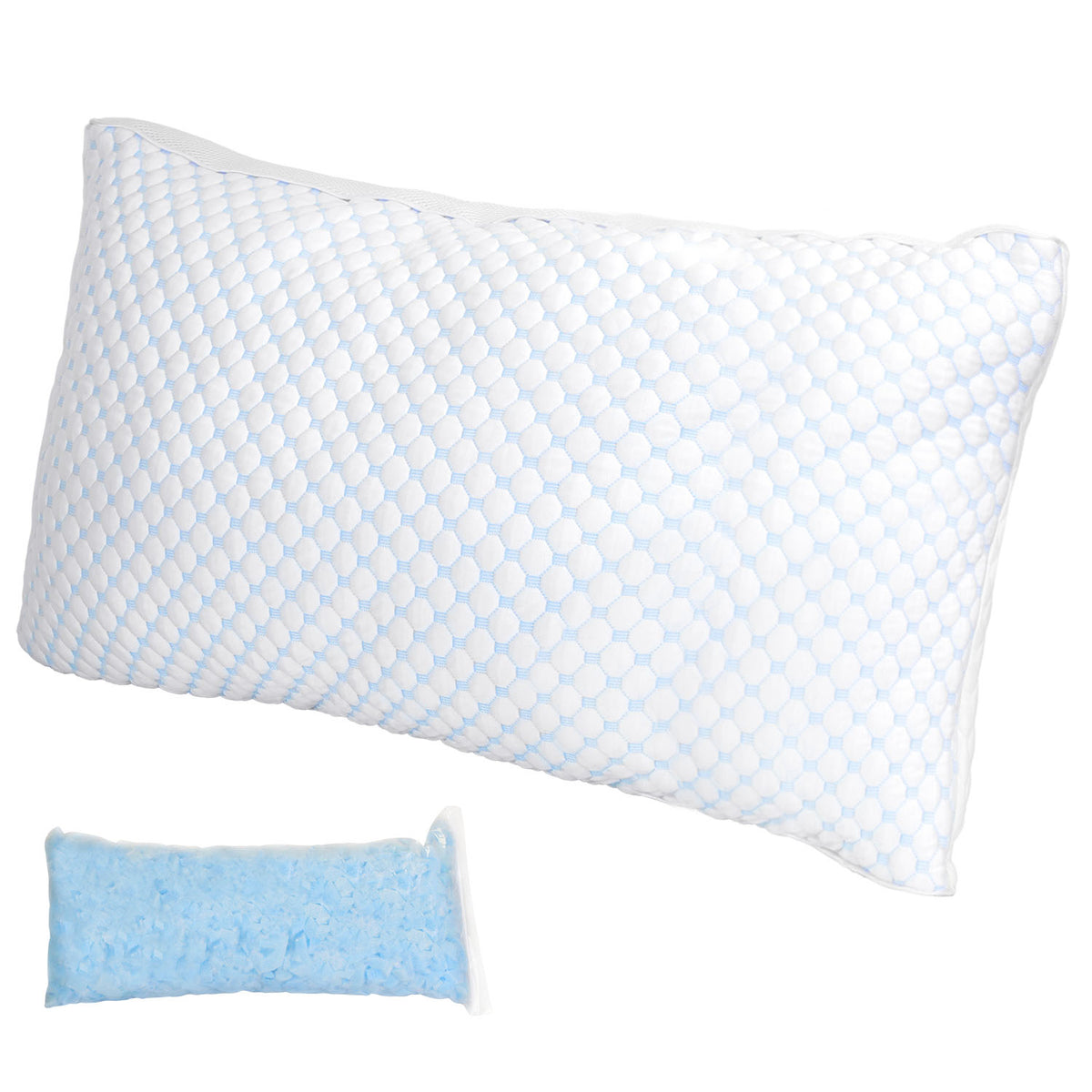Adjustable Shredded Memory Foam Pillow with Cooling Cover