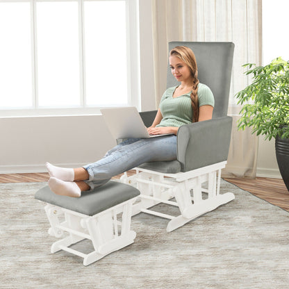 Nursery Glider Rocking Chair with Ottoman Cushion Set